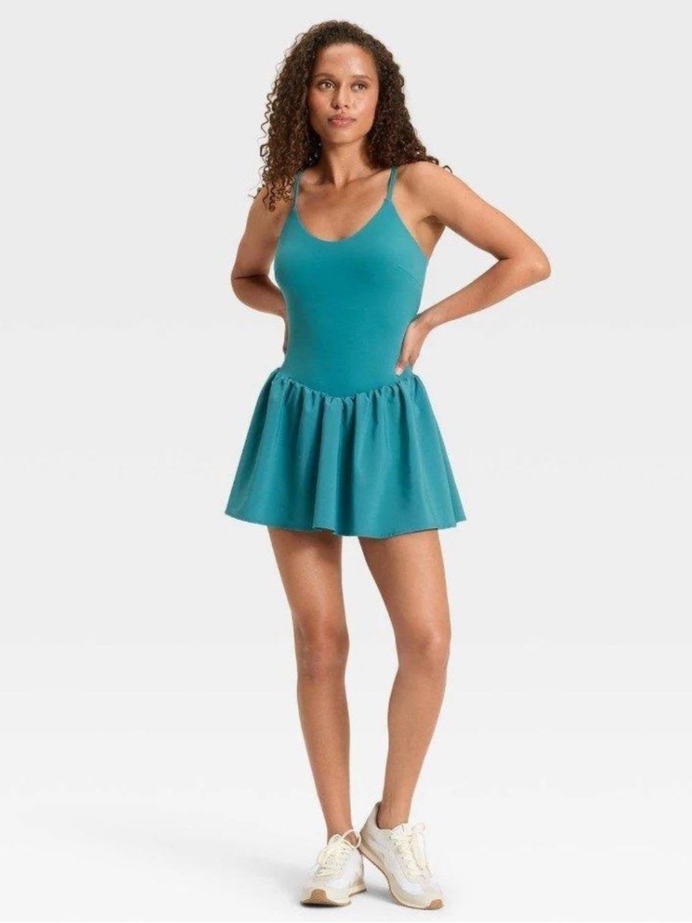 JoyLab Teal Drop Waist Active Dress